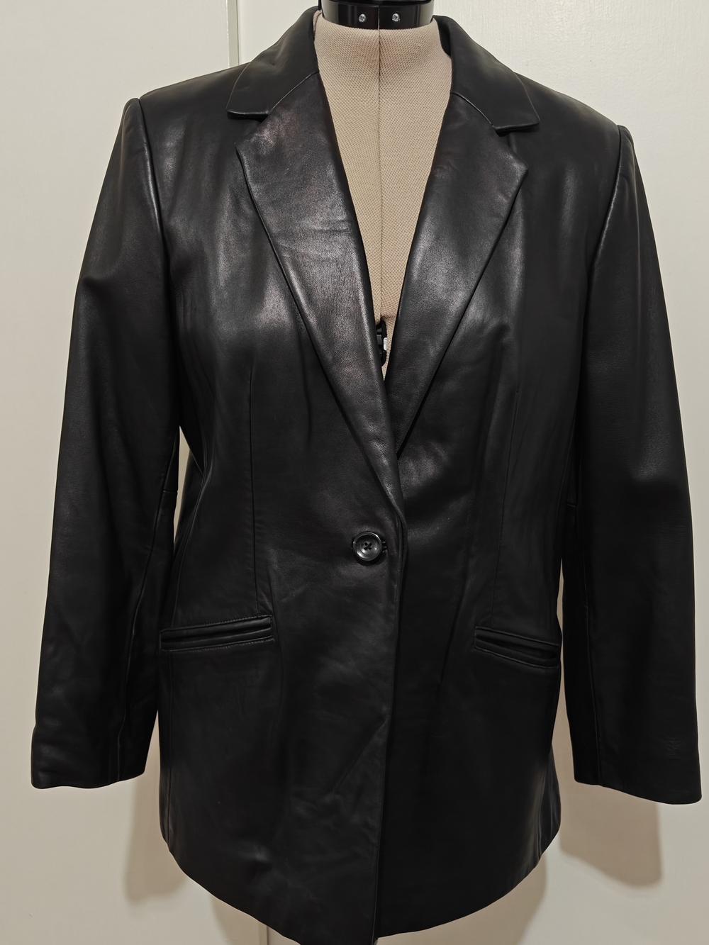 Preston & York Black Leather Blazer Jacket